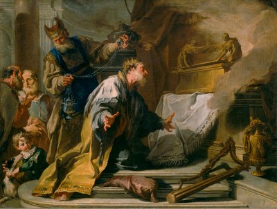 契約の箱舟の前のダビデ 作： Giovanni Battista Pittoni
